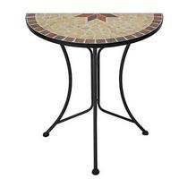 Gartentisch Mosaik Amarillo Metall/Stein L: 60 cmhalbrd - Rostfarben/Beige, Basics, Stein/Metall (60/30/70cm) - Gardenson