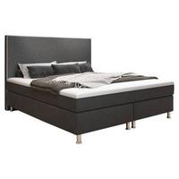 Boxspringbett mit Topper 180x200 cm King De Luxe - Anthrazit/Silberfarben, KONVENTIONELL, Textil (180/200cm) - MID.YOU