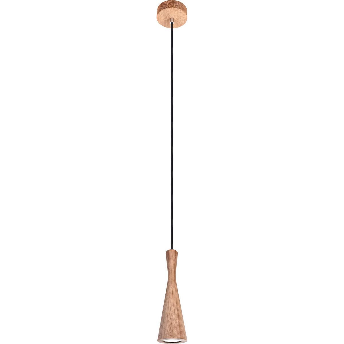 Hängeleuchte 8510144 Vegas - Eichefarben/Schwarz, Natur, Holz (10/90-140cm)