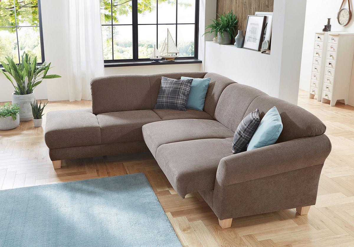 Ecksofa Gotland taupe mit Bettkasten, 212x257 cm - Taupe/Naturfarben, KONVENTIONELL, Textil (212/257cm) - Sit & More