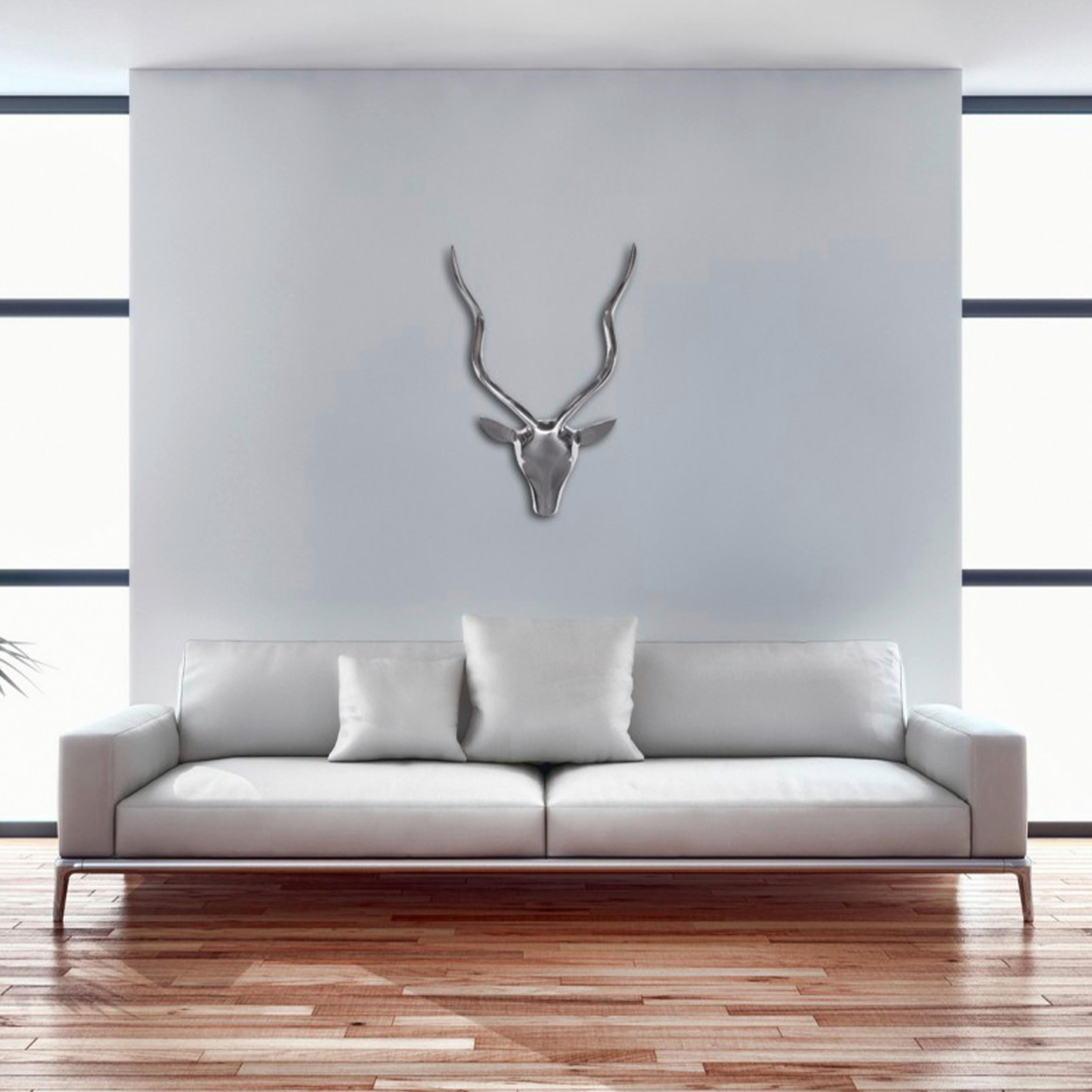Wanddeko Wohnling Silberfarben B: 33 cm - Silberfarben, MODERN, Metall (33/54/4cm) - MID.YOU