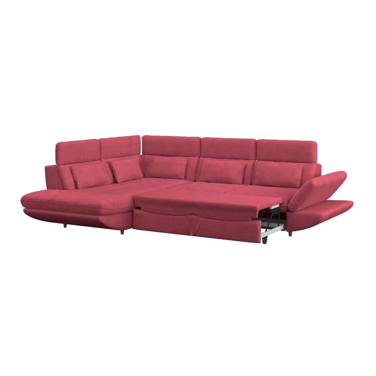 Ecksofa mit Schlaffunktion Park Koralle - Koralle/Schwarz, MODERN, Textil (233/311cm) - Luca Bessoni