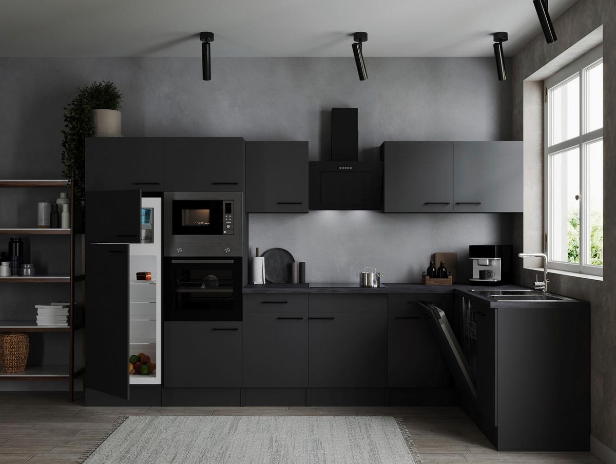 Eckküche Oliver Dunkelgrau S: 340x172cm - Dunkelgrau/Grau, Design, Holzwerkstoff (340/172cm) - Respekta