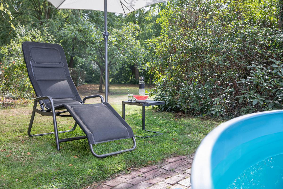 Sonnenliege J40974 metall, verstellbar - Schwarz, KONVENTIONELL, Kunststoff/Metall (150/71/112cm) - Siena Garden