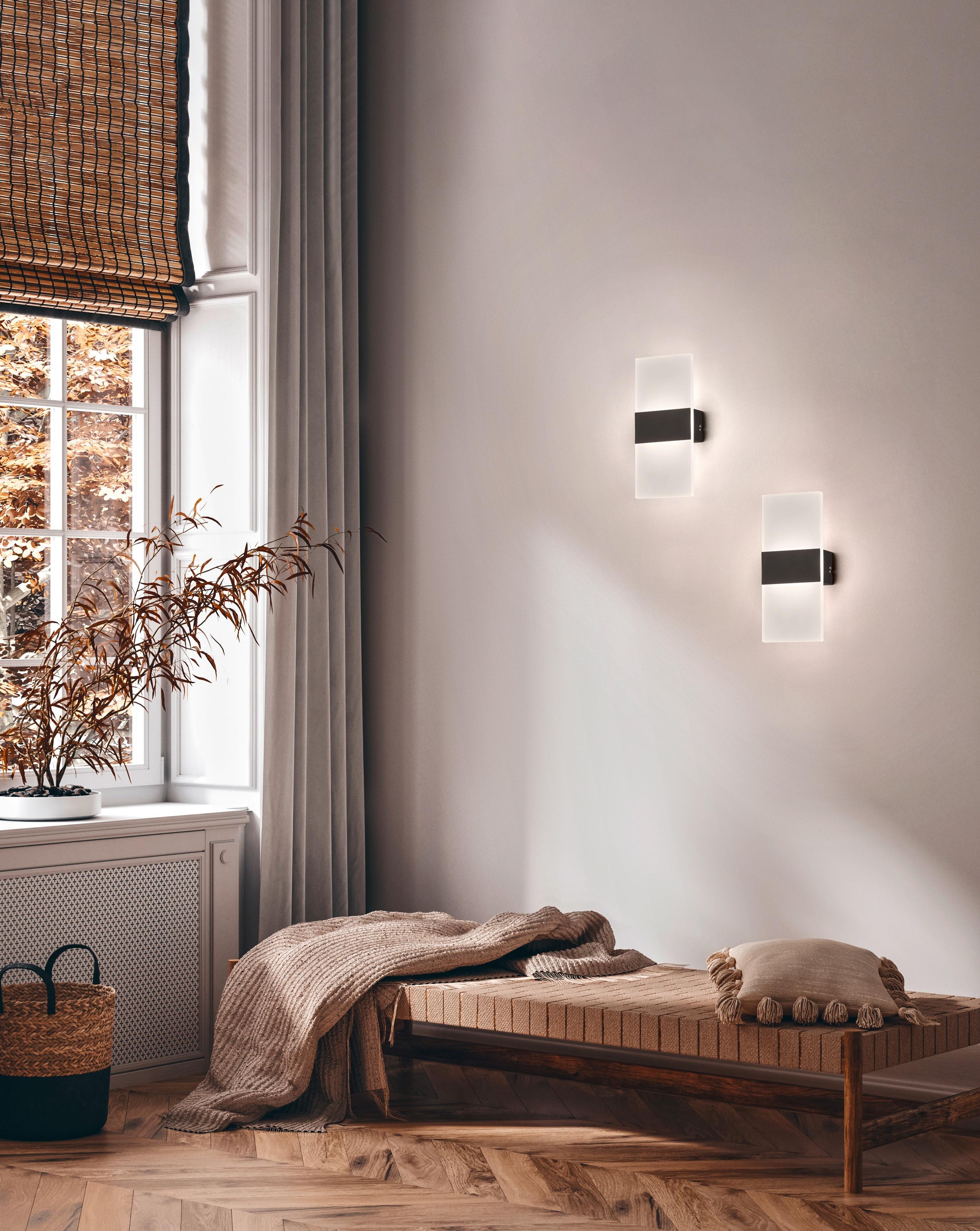 LED-Wandleuchte 30523 Foder - Schwarz/Weiß, Design, Kunststoff/Metall (5/12/27cm) - Fischer & Honsel