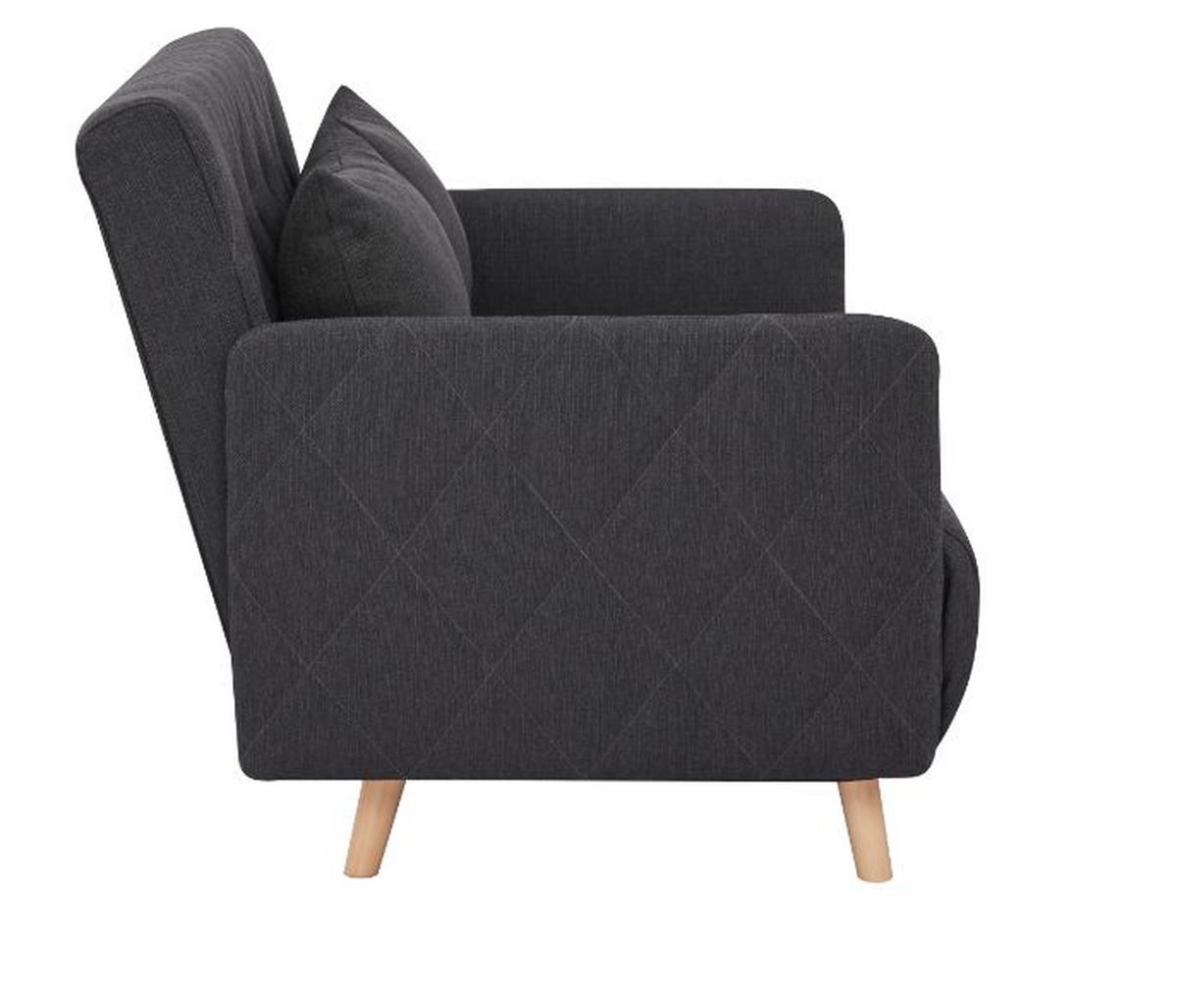 2-sitzer-sofa Mit Schlaffunkt. Dorry Mit Kissen Schwarz - Schwarz/Naturfarben, MODERN, Holz/Textil (132/81/90cm) - Luca Bessoni