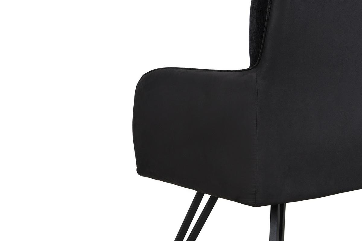 Sitzbank Tino - Schwarz, MODERN, Textil/Metall (140/94/67cm) - MID.YOU