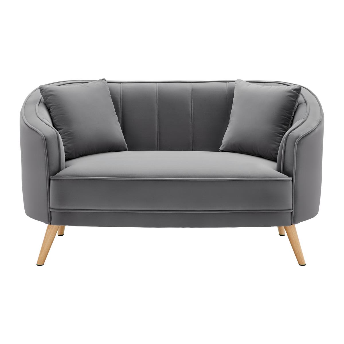 Pohovka HOPE sivá - sivá/prírodná farba, Modern, drevo/textil (141/77/73cm) - Bessagi Home