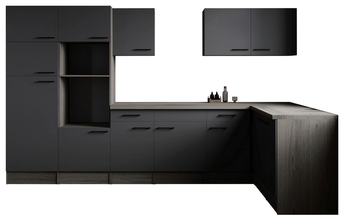 Eckküche Oliver Grau, Eiche Dekor S: 340x172cm - Eichefarben/Grau, Design, Holzwerkstoff (340/172cm) - Respekta