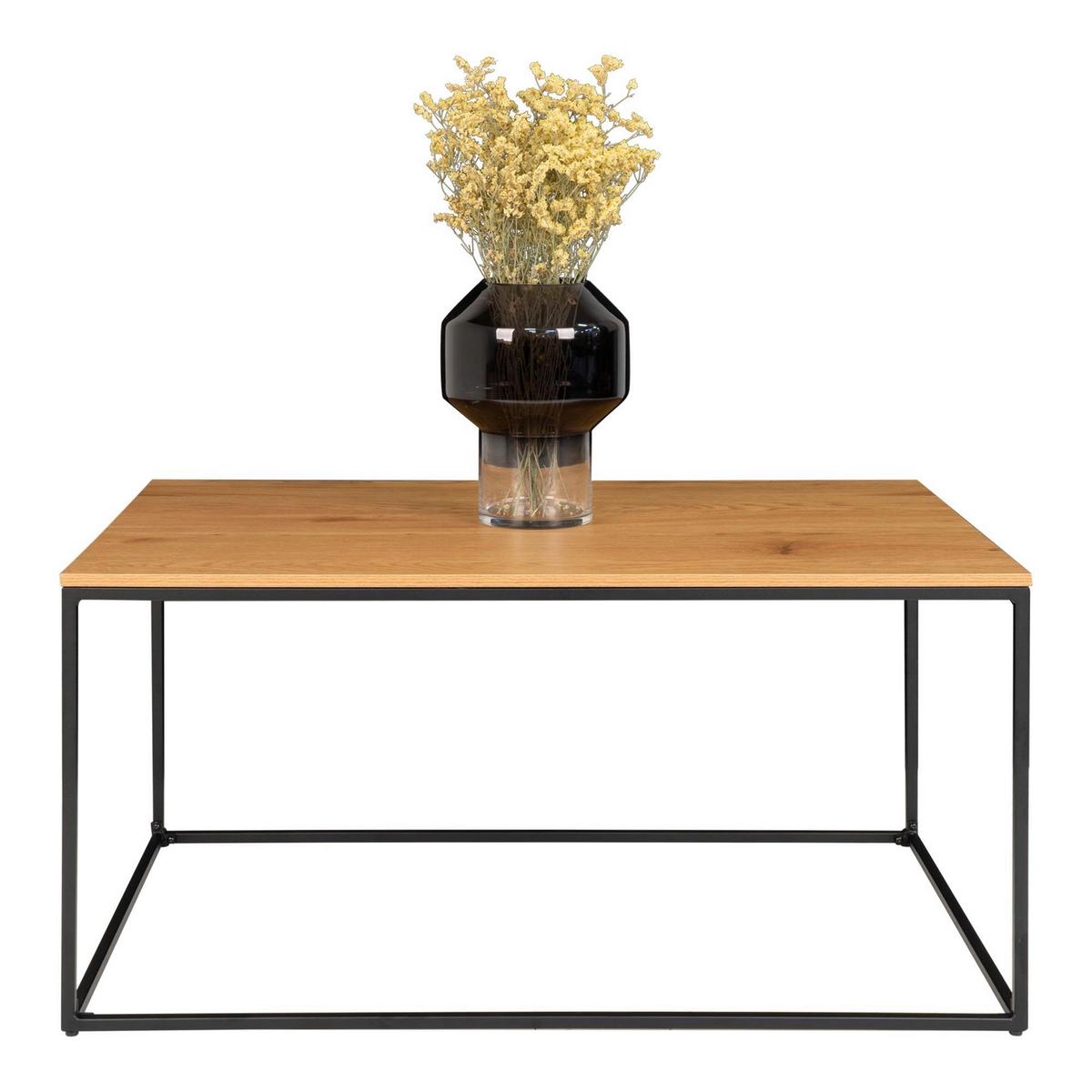 Vita Coffee Table Vita Eichefarben L: 90cm - Eichefarben/Schwarz, Design, Holzwerkstoff/Metall (90/60/45cm) - MID.YOU