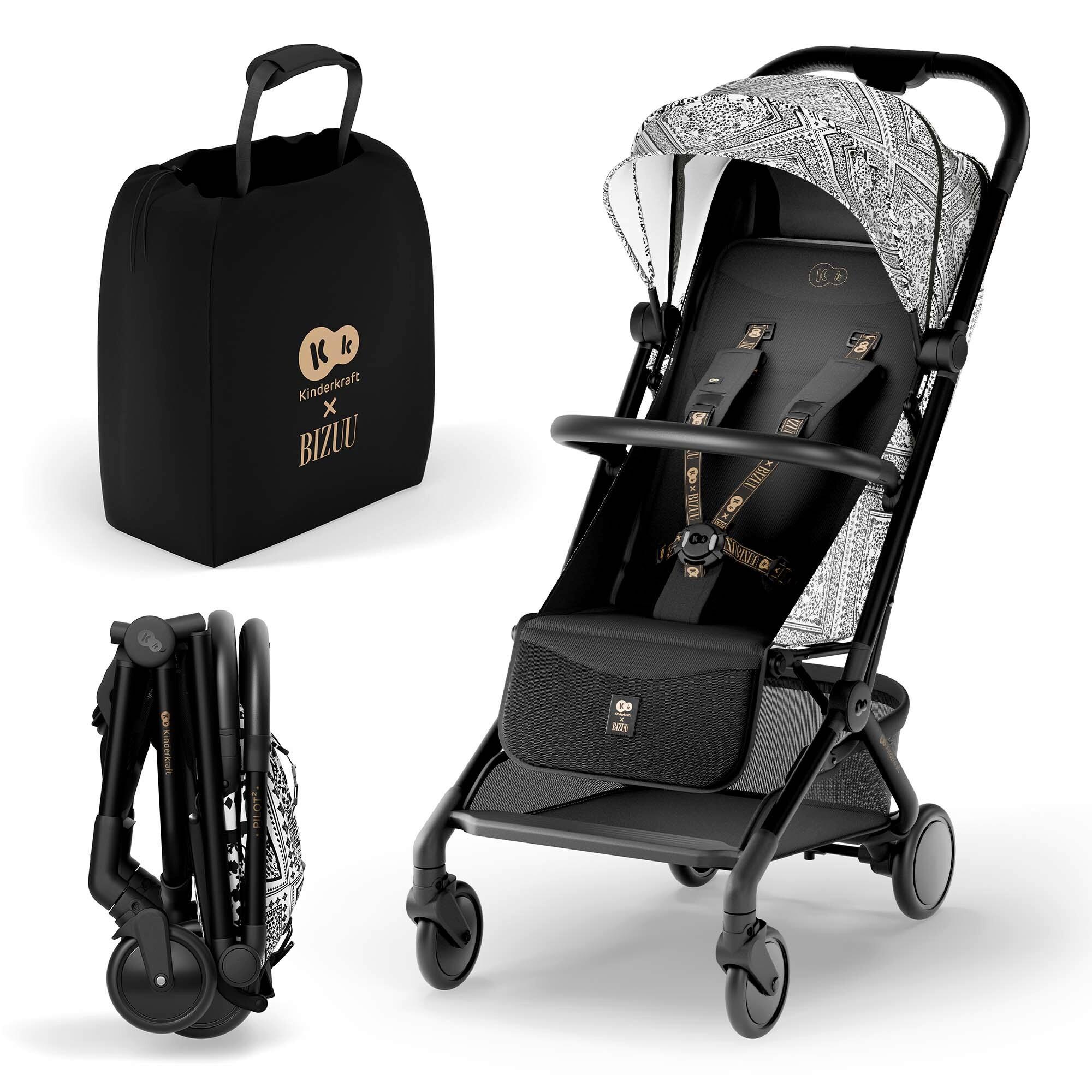 Kinderbuggy schwarz - Basics (67/42/101cm) - Kinderkraft