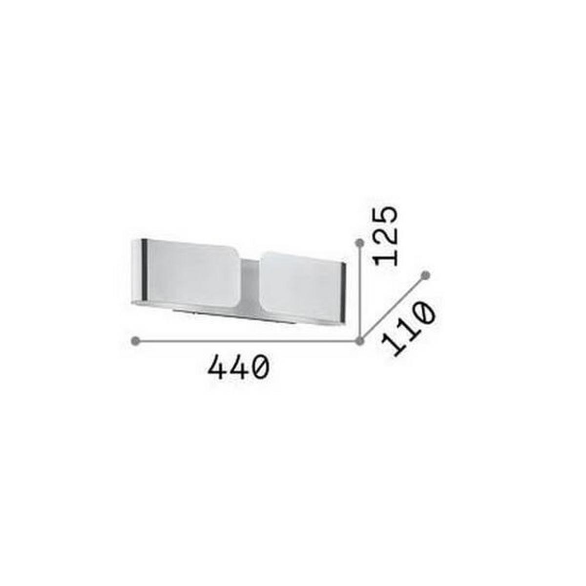 WANDLEUCHTE Bianco Weiß B: 12,5 cm - Weiß, Design, Metall (44/12,5/11cm) - Ideal Lux
