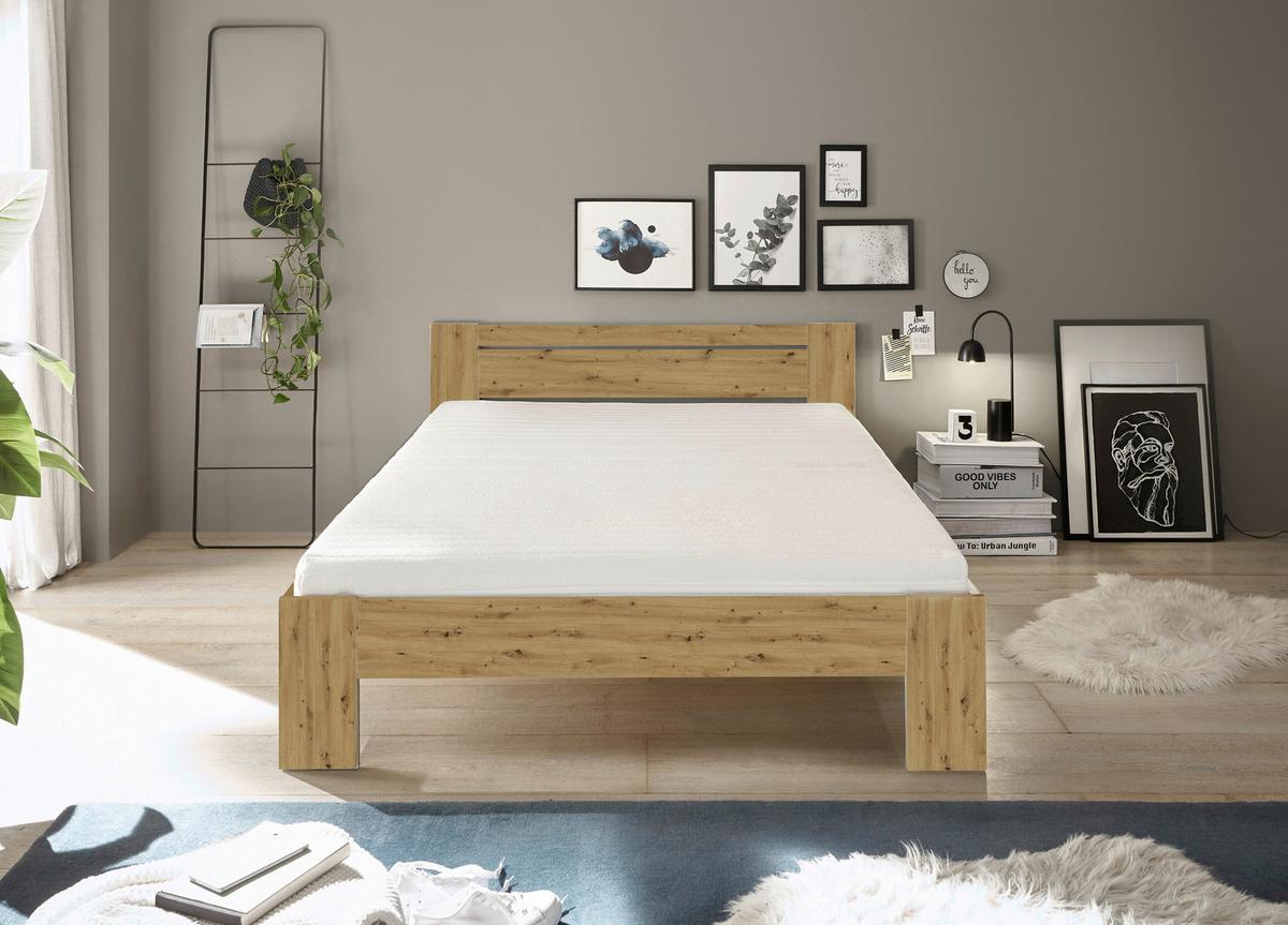 Bett Cannes 140 Eiche Artisan Dekor 140x200 - Eiche Artisan, KONVENTIONELL, Holzwerkstoff (140/200cm) - Ondega