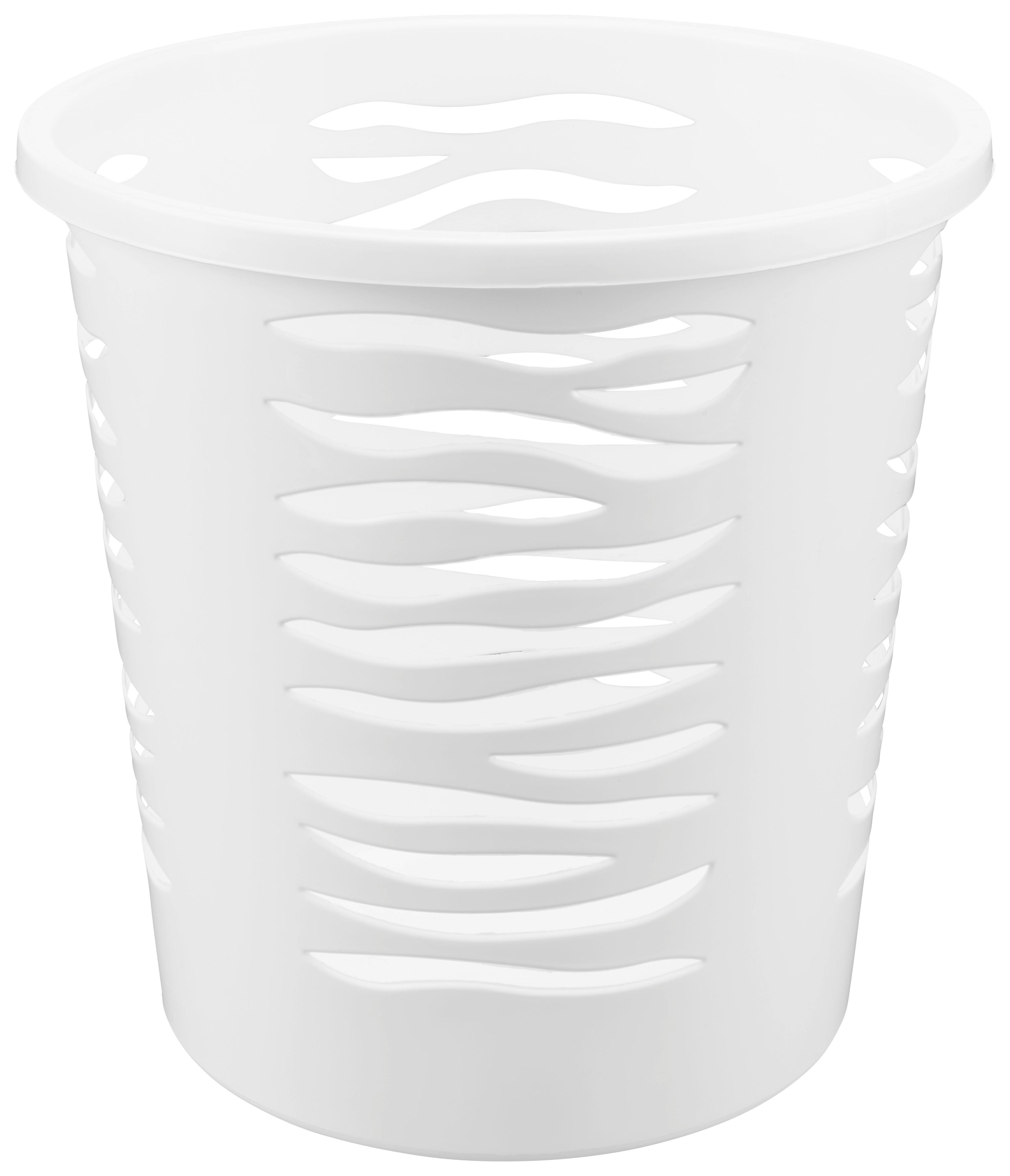 Papírkosár Zebra - antracit/fehér, Basics, műanyag (26/26/26,5cm) - Ondega