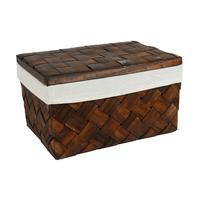 Korb Petra - S - Braun/Weiß, Basics, Holz/Textil (28/15/14cm) - Luca Bessoni