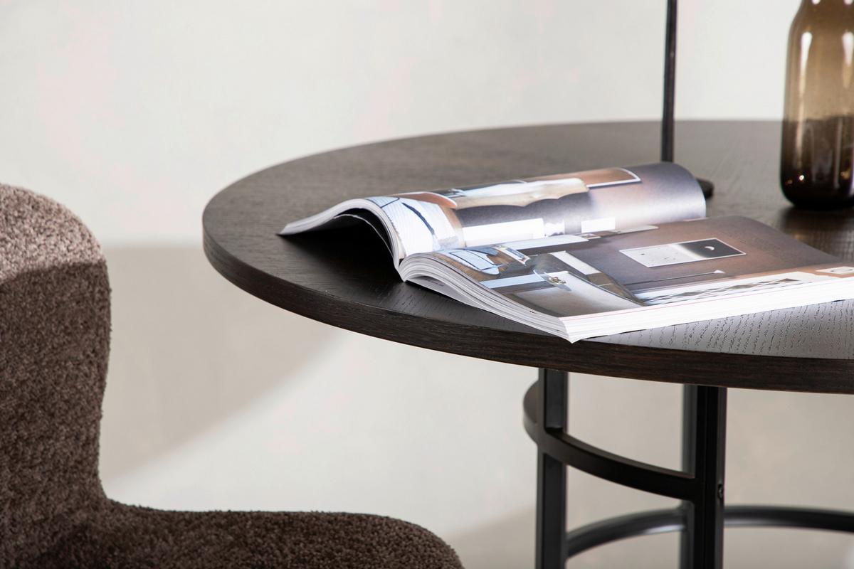 Esstisch Copenhagen - Schwarz/Braun, Design, Holz/Metall (115/115/74cm) - Livetastic