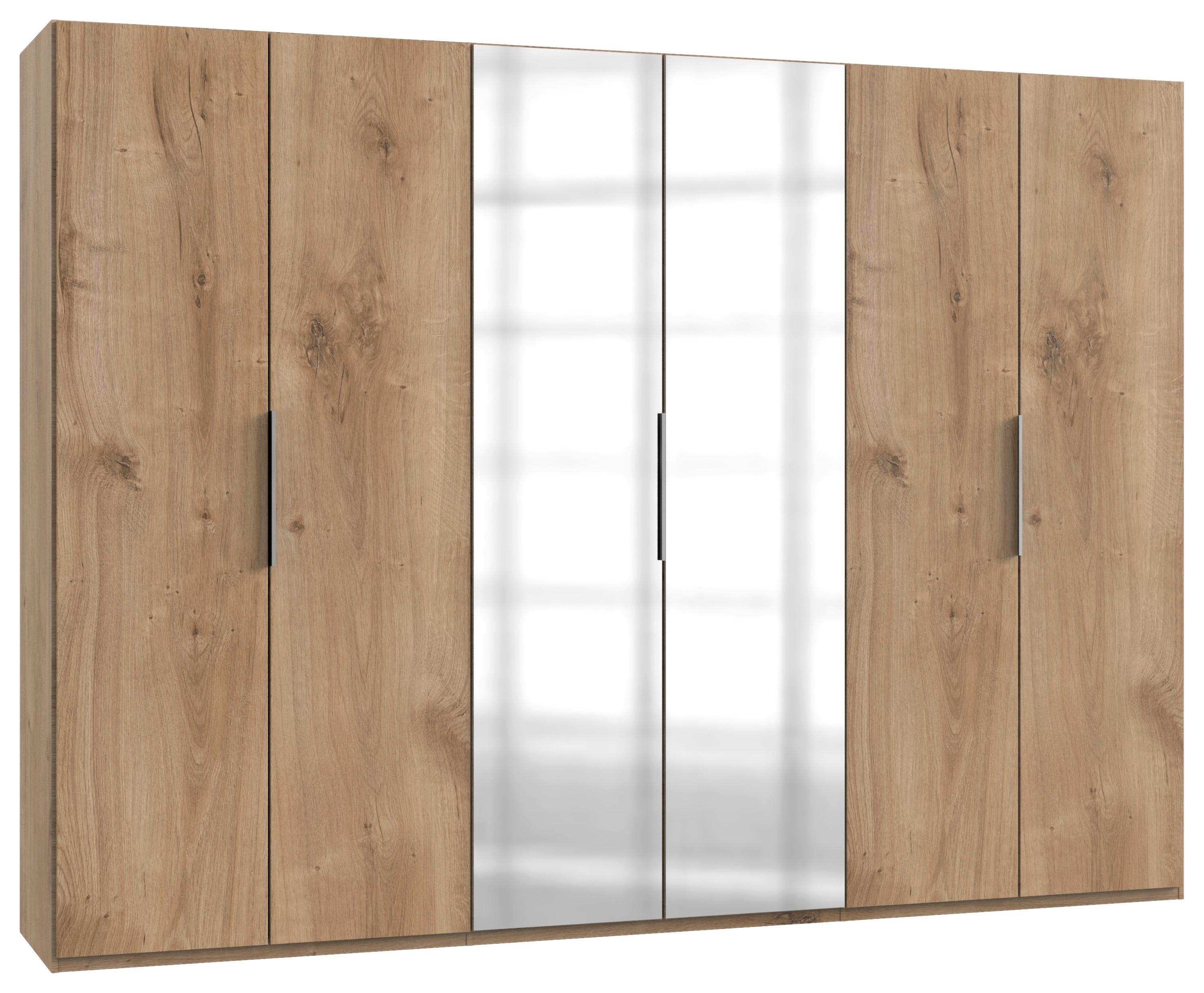 Drehtürenschrank Mit Spiegel B: 300 Cm Level, Eiche Dekor - Eichefarben, MODERN, Holzwerkstoff (300/216/58cm) - MID.YOU