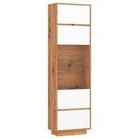 Vitrine Foggia Eiche Artisan B: 58,6 Cm - Schwarz/Weiß, Trend, Glas/Holzwerkstoff (58,6/207,3/35cm)