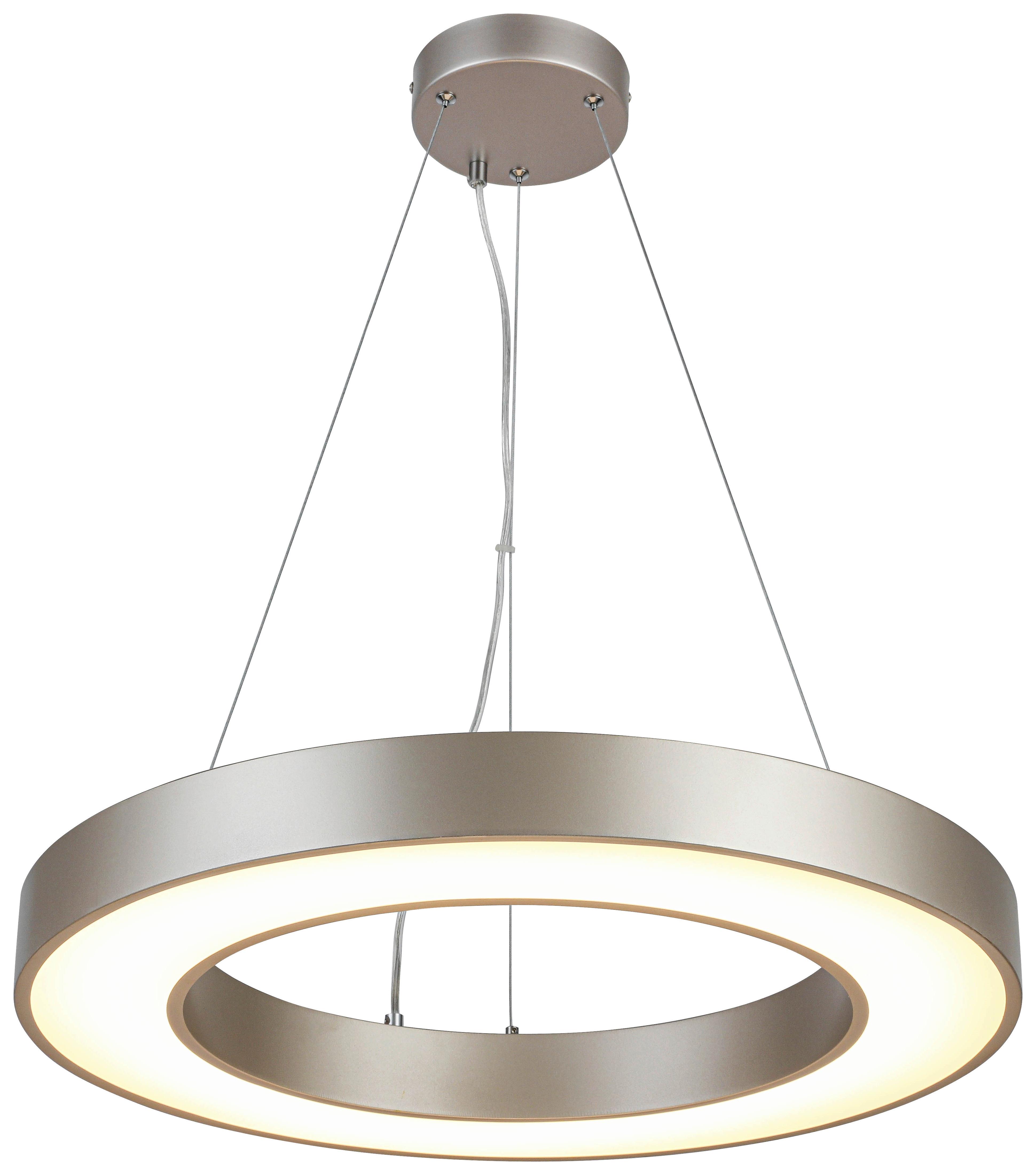 LED-Deckenleuchte Lejla Ø 50 cm - Chromfarben/Champagner, MODERN, Kunststoff/Metall (60/120cm) - Luca Bessoni