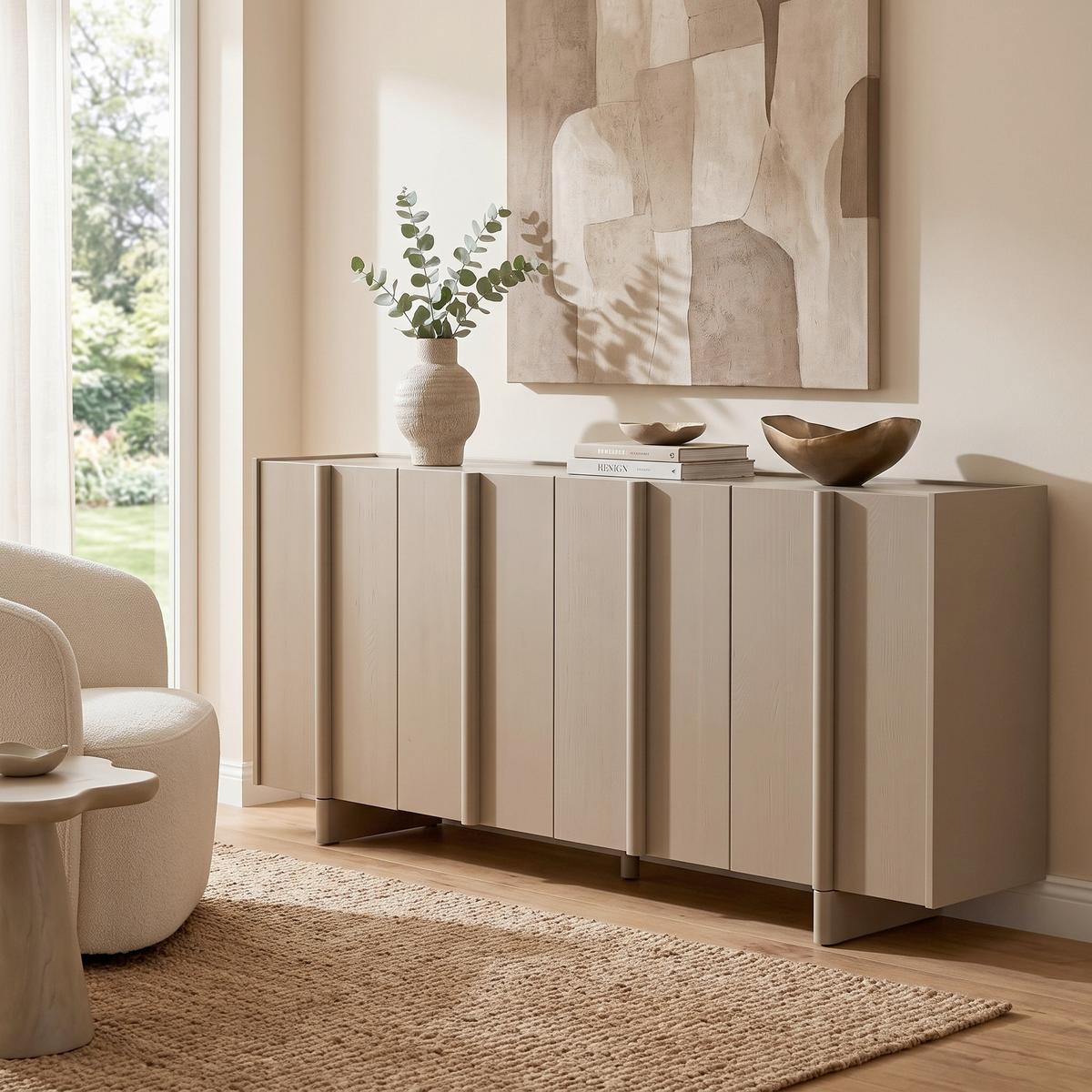 SIDEBOARD Basu Schlammfarben B: 200 cm - Schlammfarben, Design, Holz (200/85/46cm) - Livetastic