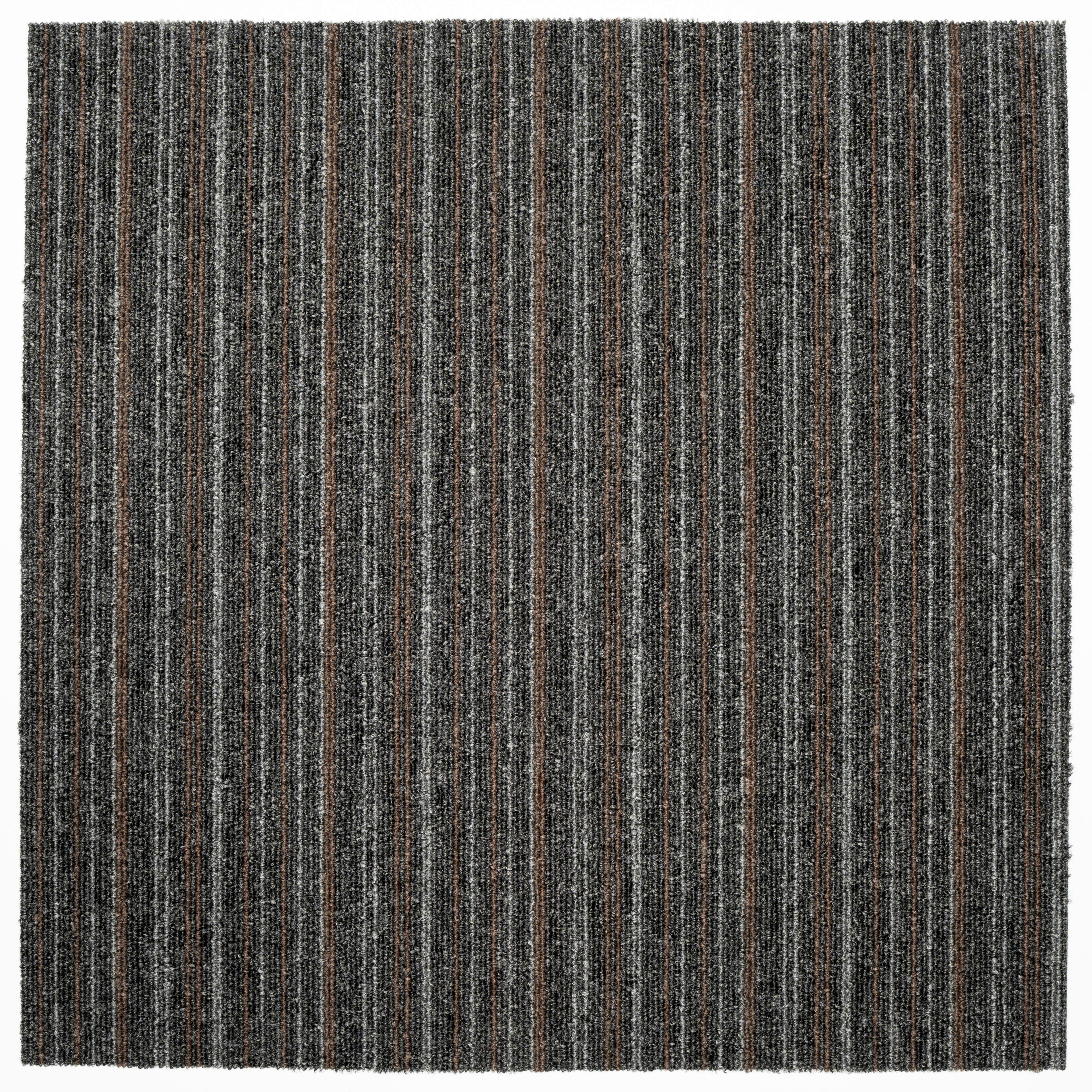 Teppichfliese Braun/Grau Astra 50x50 cm Florhöhe 3 mm - Braun/Grau, Basics, Textil (50/50cm)