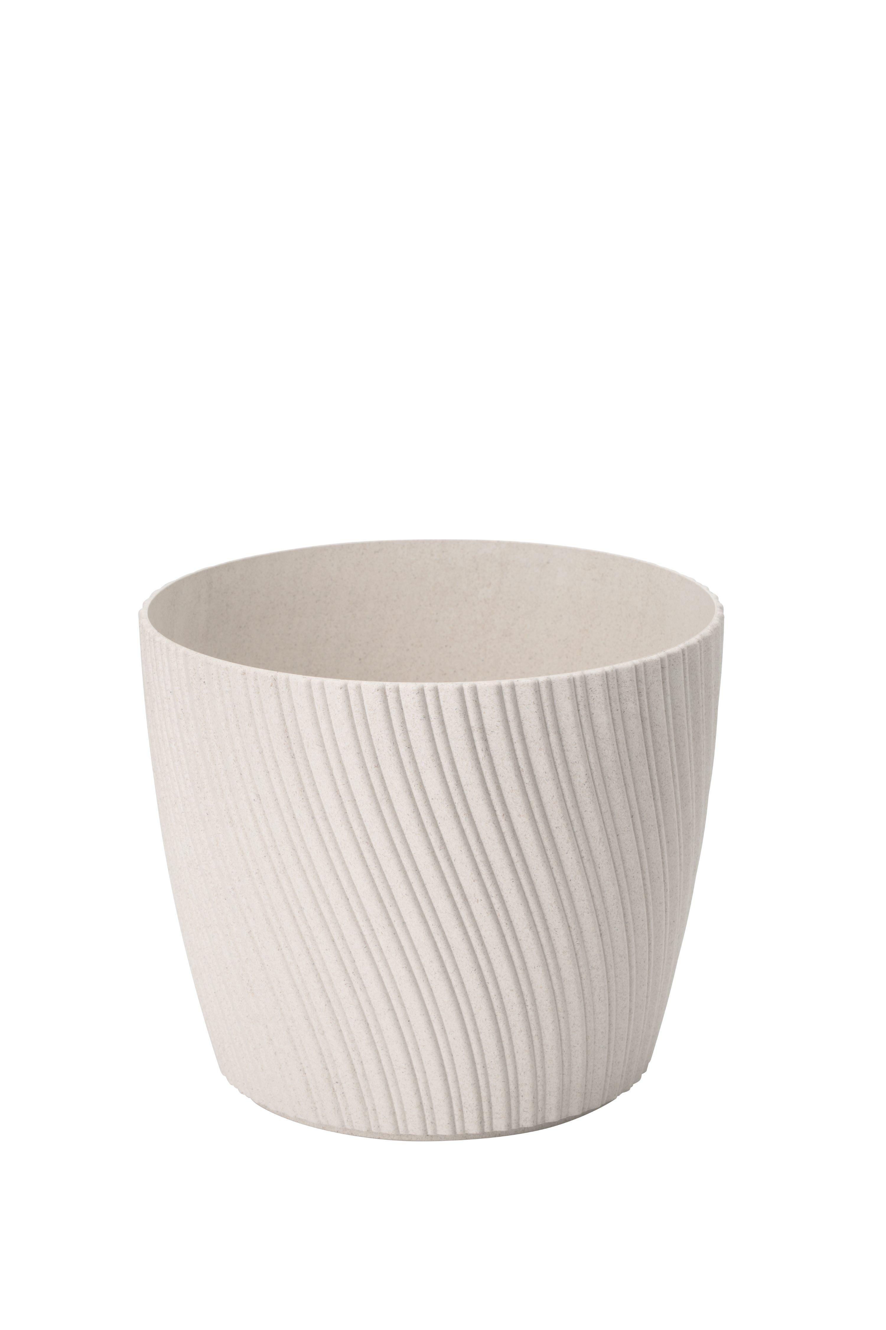 Obal na květináč MIRA ECO WOOD 15 - bílá, Konvenční, plast (14,8/12,35cm) - Mömax