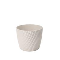 Obal na květináč MIRA ECO WOOD 15 - bílá, Konvenční, plast (14,8/12,35cm) - Mömax