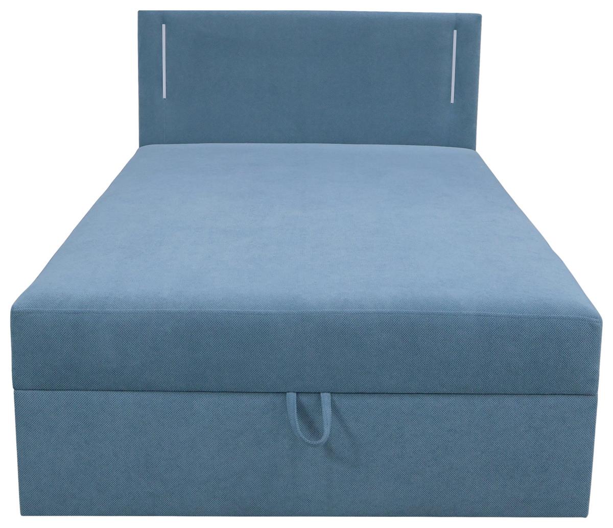 Boxbett Carlos 120 Hellblau B: 121 cm - Schwarz/Hellblau, Basics, Holzwerkstoff/Textil (121/110/210cm) - Livetastic