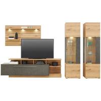 Wohnkombination Modern 4-Tlg. Limit Matera/Eiche Dekor - MODERN, Glas/Holzwerkstoff (326/201/40cm)