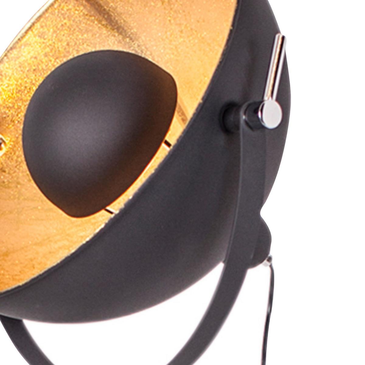 Stehlampe Captain Mini Schwarz/Goldfarben Dreibeinig - Goldfarben/Schwarz, LIFESTYLE, Metall (38,5/145cm) - By Rydéns