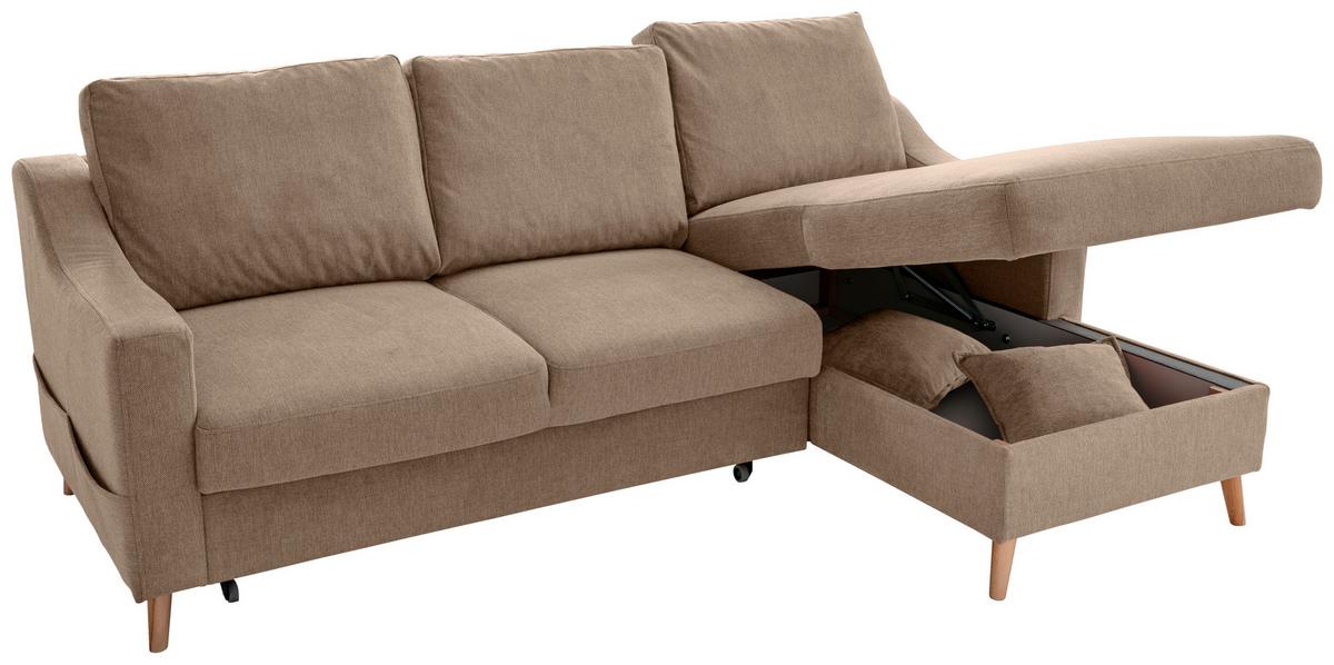 Ecksofa Valentina Hellbraun S: 228x150 Cm - Hellbraun/Naturfarben, MODERN, Textil (228/150cm) - Livetastic