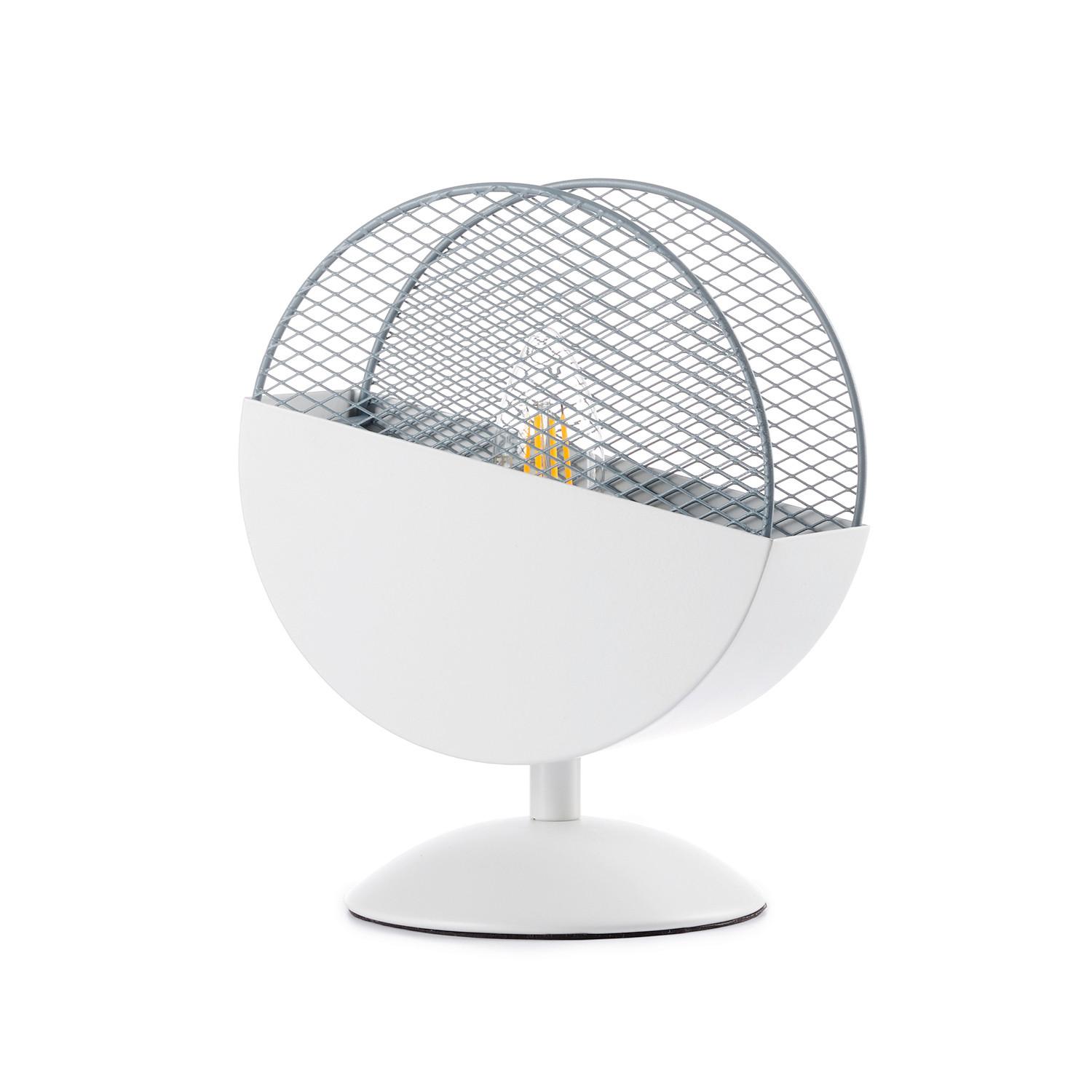 Tischleuchte Azzurro Hellblau Weiß Hg L: 18 cm - Weiß Hochglanz/Weiß, Basics, Kunststoff/Metall (18/13/22cm)