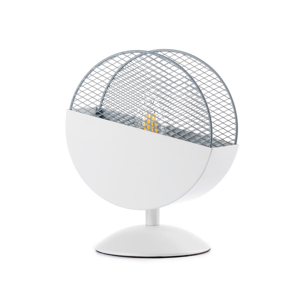 Tischleuchte Azzurro Hellblau Weiß Hg L: 18 Cm - Weiß Hochglanz/Weiß, Basics, Kunststoff/Metall (18/13/22cm)