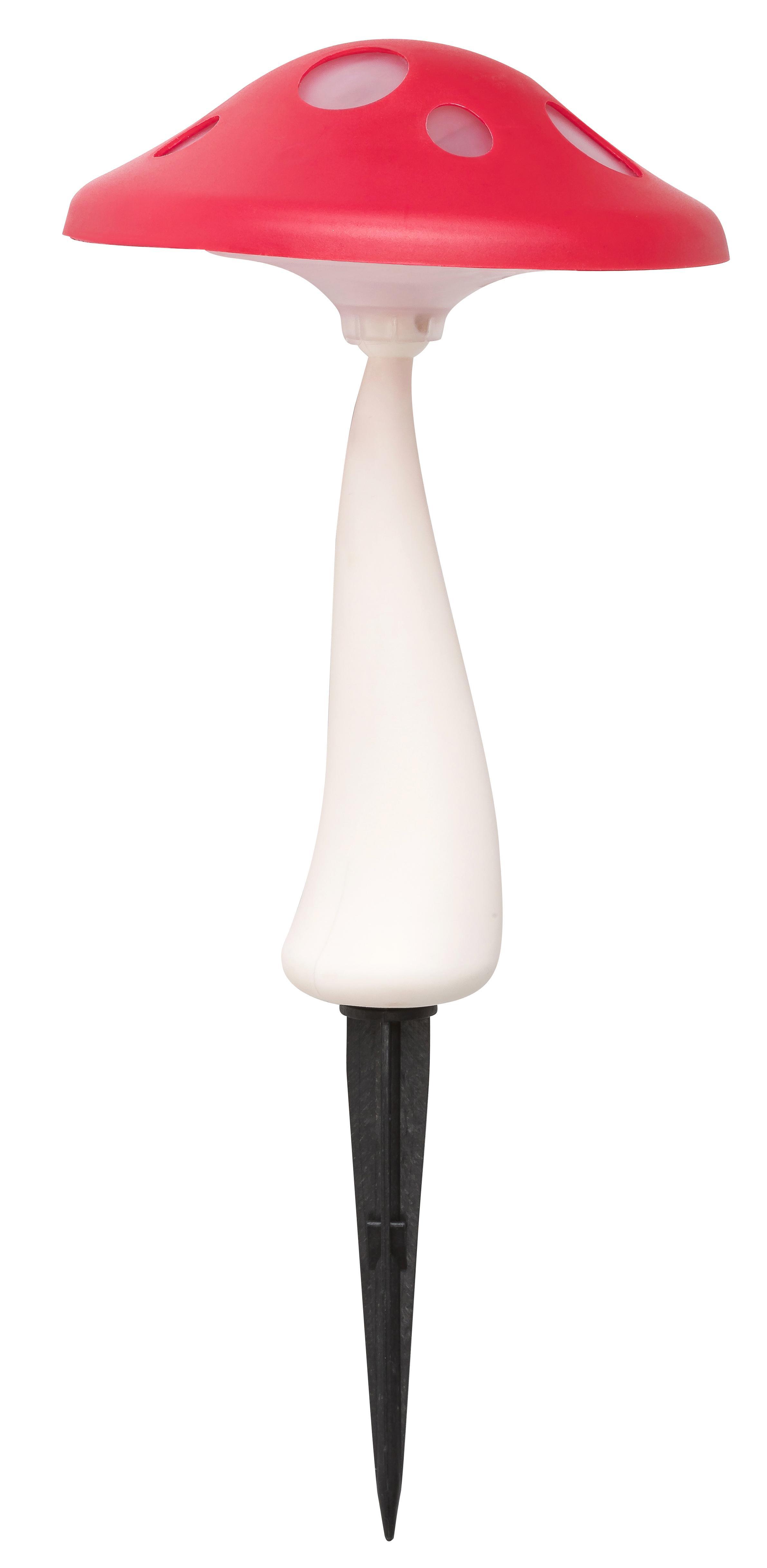 Szolárlámpa Funghetto - Piros/Fehér, Műanyag (12/12/28cm)