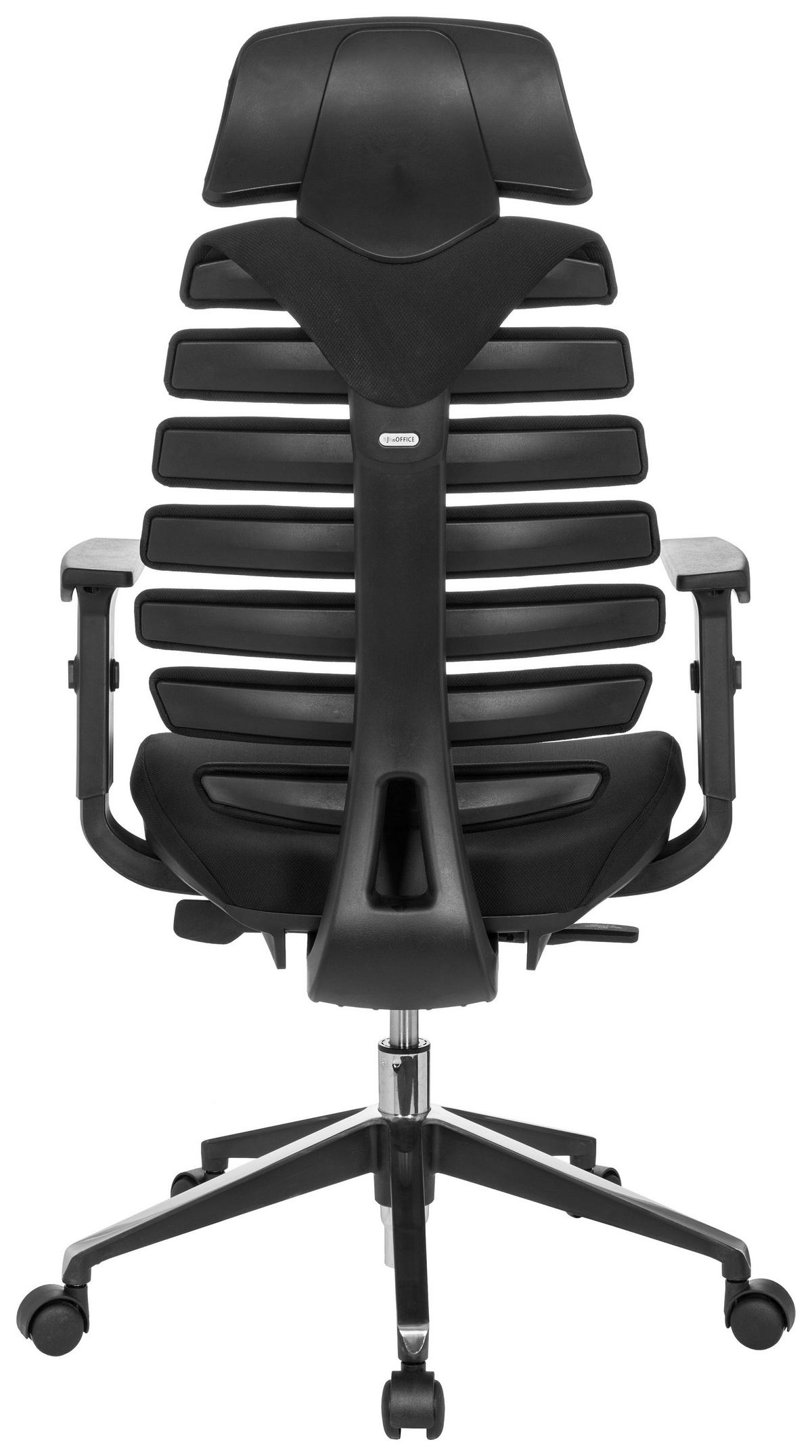 Drehstuhl Ergo Line II Pro Schwarz - Alufarben/Schwarz, MODERN, Kunststoff/Textil (65/131/53cm) - MID.YOU