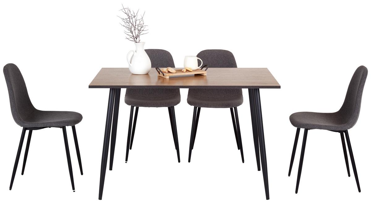 Esstisch Tom 120x76x80 Cm Naturfarben/schwarz - Schwarz/Naturfarben, KONVENTIONELL, Holzwerkstoff/Metall (120/76/80cm)