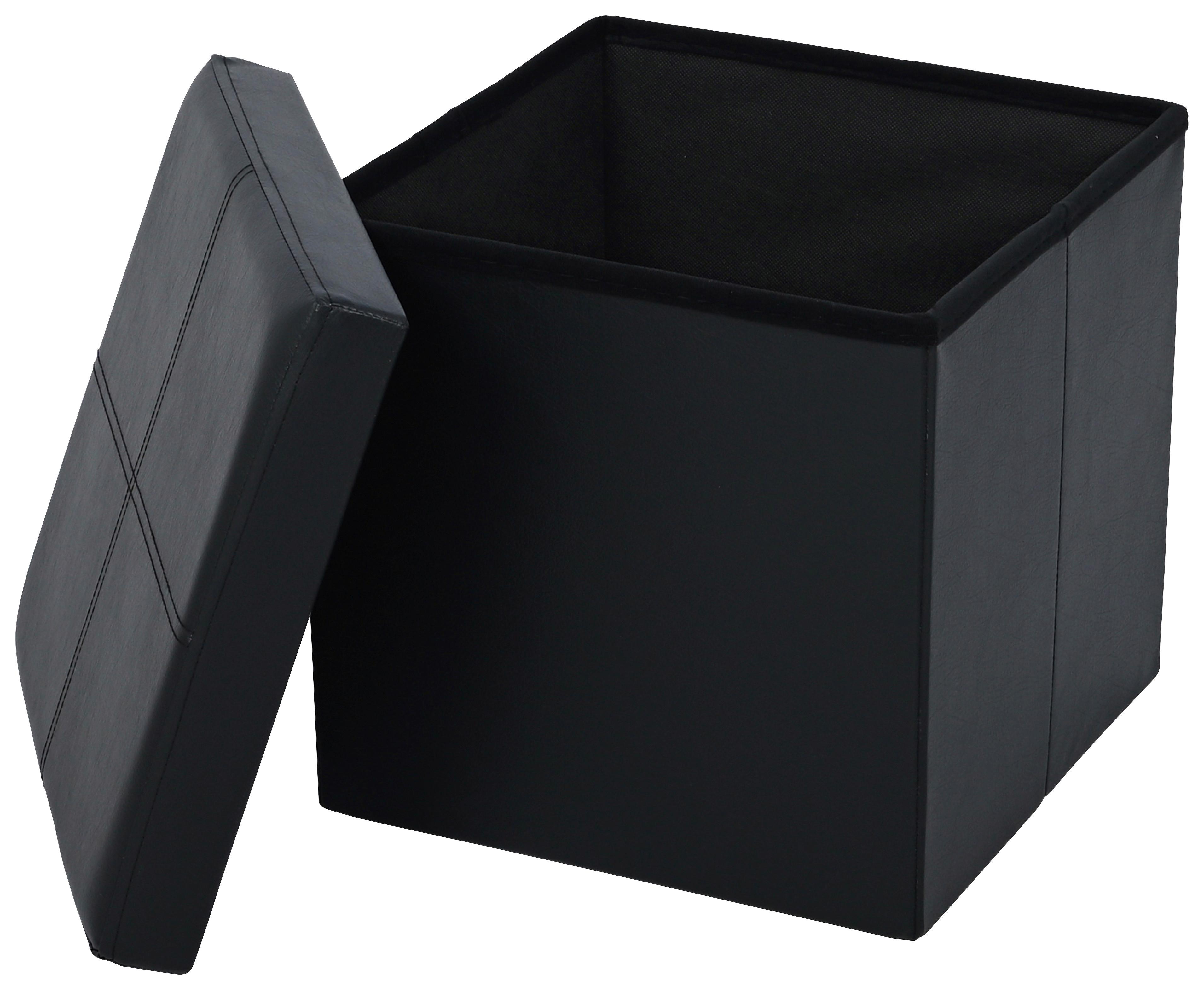 Sitzbox Oliver 1 - Schwarz, MODERN, Holzwerkstoff/Textil (38/38/38cm)