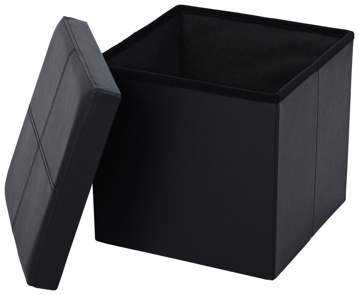 Sitzbox Oliver 1 - Schwarz, MODERN, Holzwerkstoff/Textil (38/38/38cm)