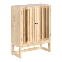 KOMODA COSMA -EXKLUSIV- - čierna/prírodná farba, Modern, kov/drevo (60/80/28cm) - Mömax