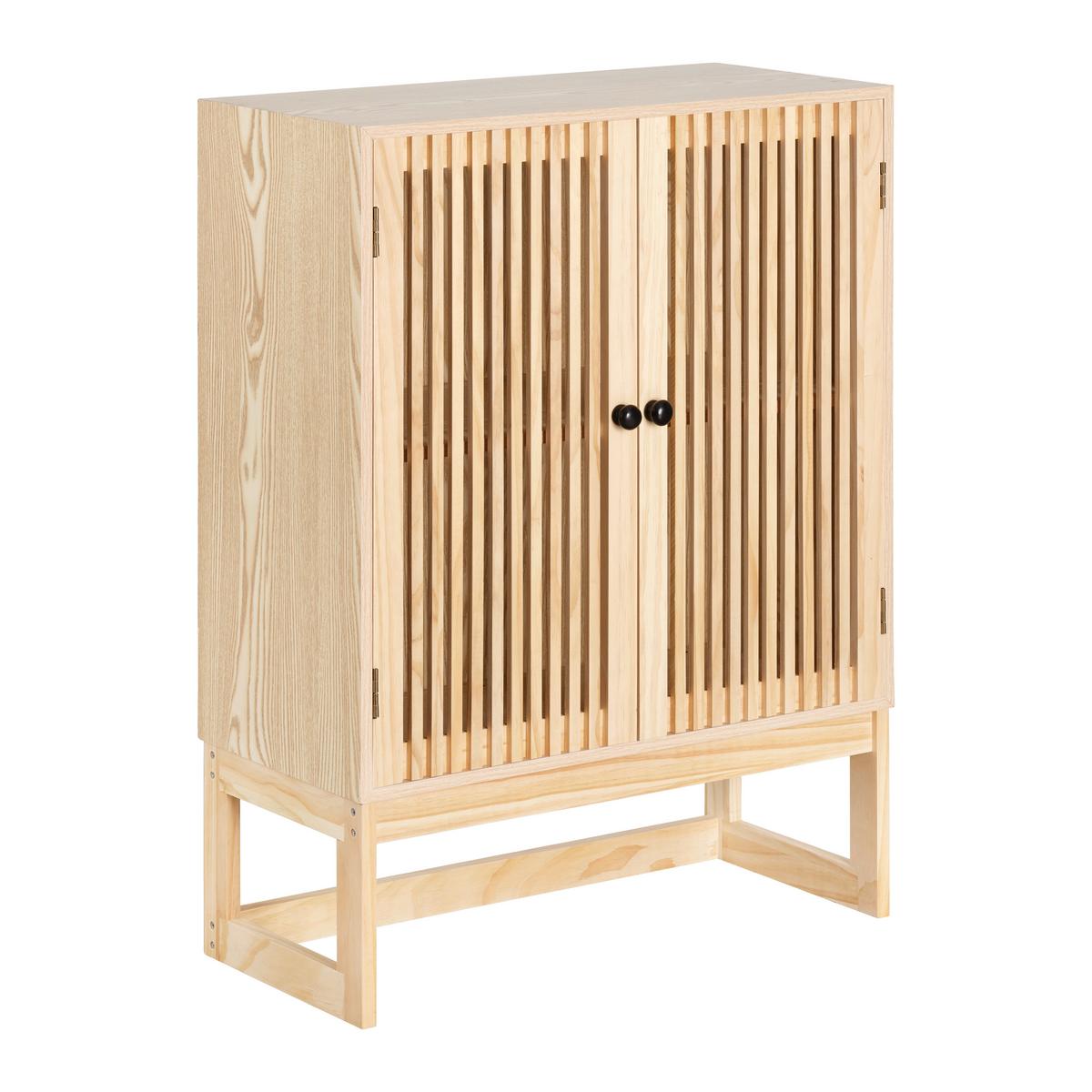 KOMODA COSMA -EXKLUSIV- - čierna/prírodná farba, Modern, kov/drevo (60/80/28cm) - Mömax