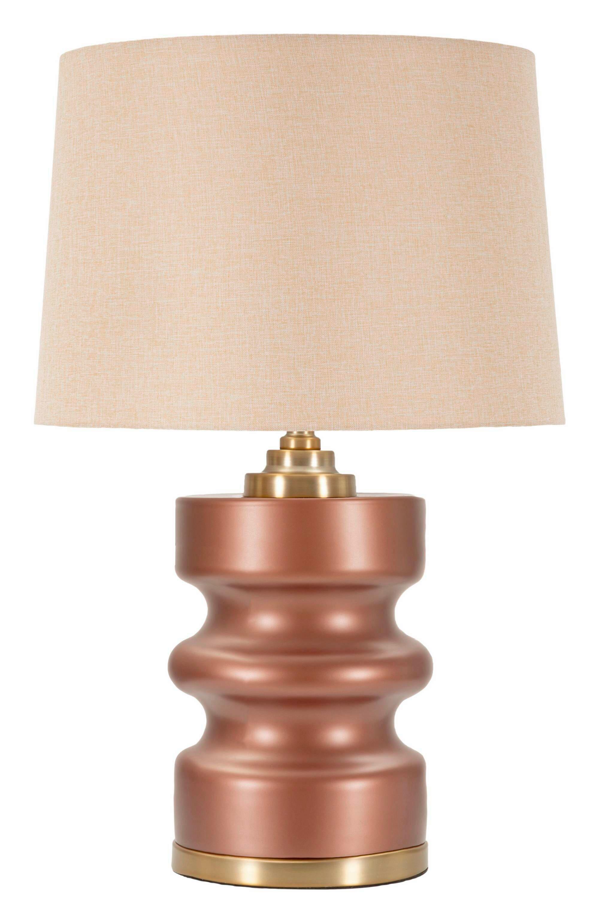 Tischleuchte Rosenthal B Braun, Goldfarben B: 36,5 Cm - Goldfarben/Braun, Basics, Glas/Textil (36.5/56.5/36.5cm)