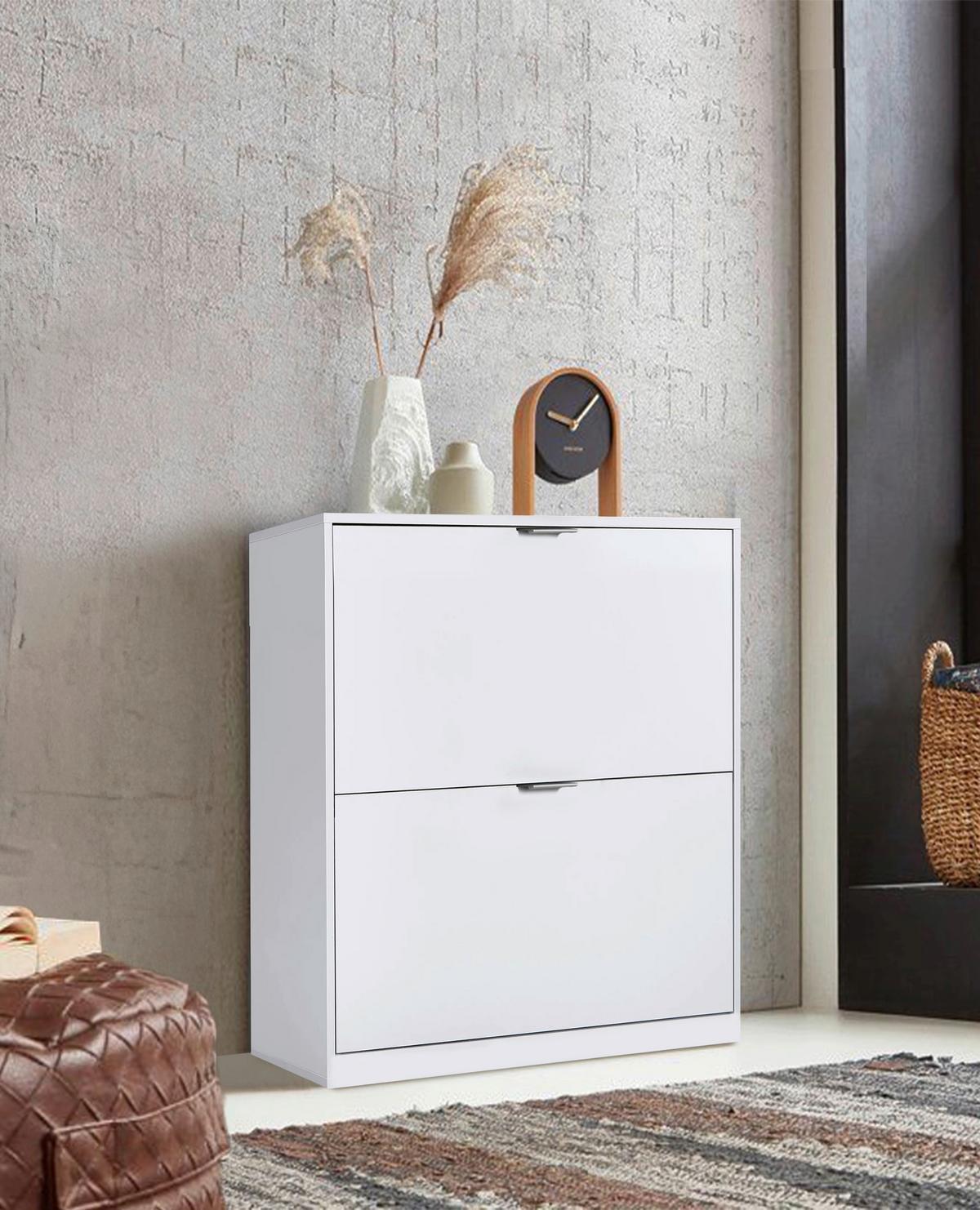 Cipősszekrény Yoro 2 64/82,4cm - fehér, Konventionell, faalapú anyag (64/82/19cm)