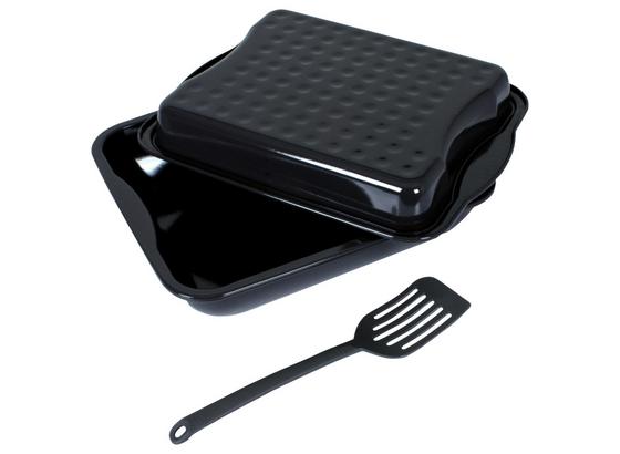 Maxi-bräter mit Deckel Emaille-beschichung - Schwarz, MODERN, Metall (44/30/24cm) - Dr.Oetker Maxi-bräter mit Deckel Emaille-beschichung - Schwarz, MODERN, Metall (44/30/24cm) - Dr.Oetker