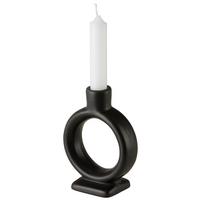 Stojan na svíčky Valongo, V: 19cm - černá, Basics, keramika (15,5/19/5,2cm) - Modern Living