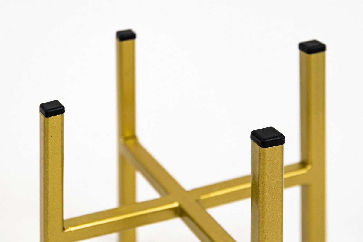 Blumenständer Aluminium Gold- Farben BxHxT: 28x75x28 cm - Goldfarben, Basics, Metall (28/75/28cm)