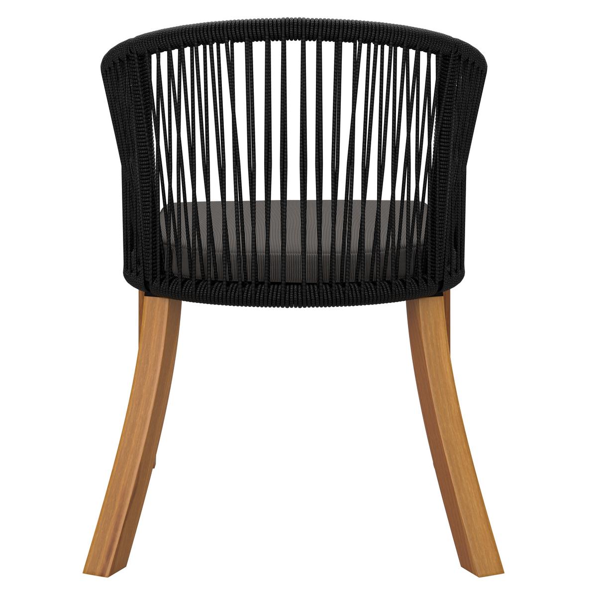 Záhradní sada ALINA - černá/tmavě šedá, Moderní, kov/dřevo (180/77/90cm) - Bessagi Garden