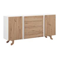 Komoda VIRA - biela/farba borovice, Modern, drevo (172/85/43cm) - Bessagi Home