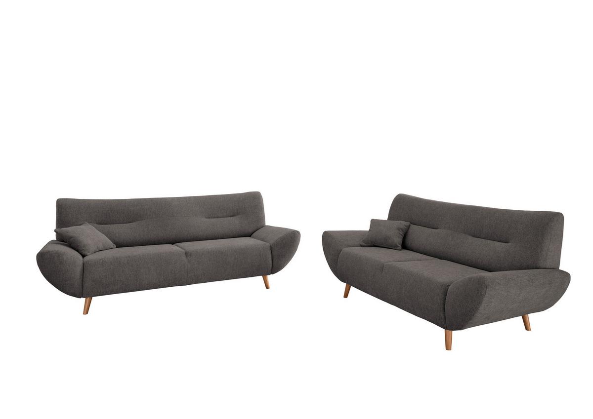 3-Sitzer-Sofa Drago Mit Kissen Graubraun B: 205 cm - Wildeiche/Graubraun, MODERN, Textil (205/81/90cm) - MID.YOU