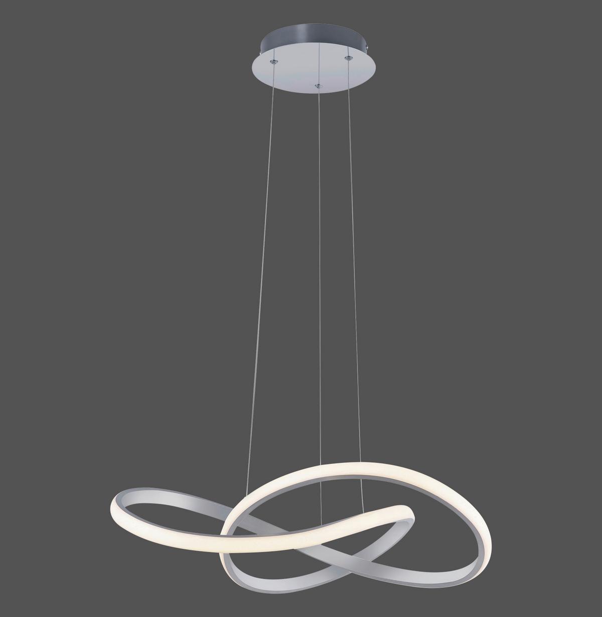 LED-Hängeleuchte H: 120 cm 1-Flammig dimmbar - Alufarben, Design, Metall (57/120cm)