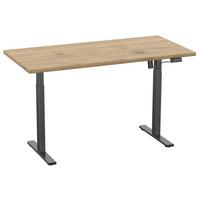 Schreibtisch E-Lona Honigeiche L: 140 cm - Honigeiche/Schwarz, Design, Holzwerkstoff/Metall (140/50/71cm) - MID.YOU